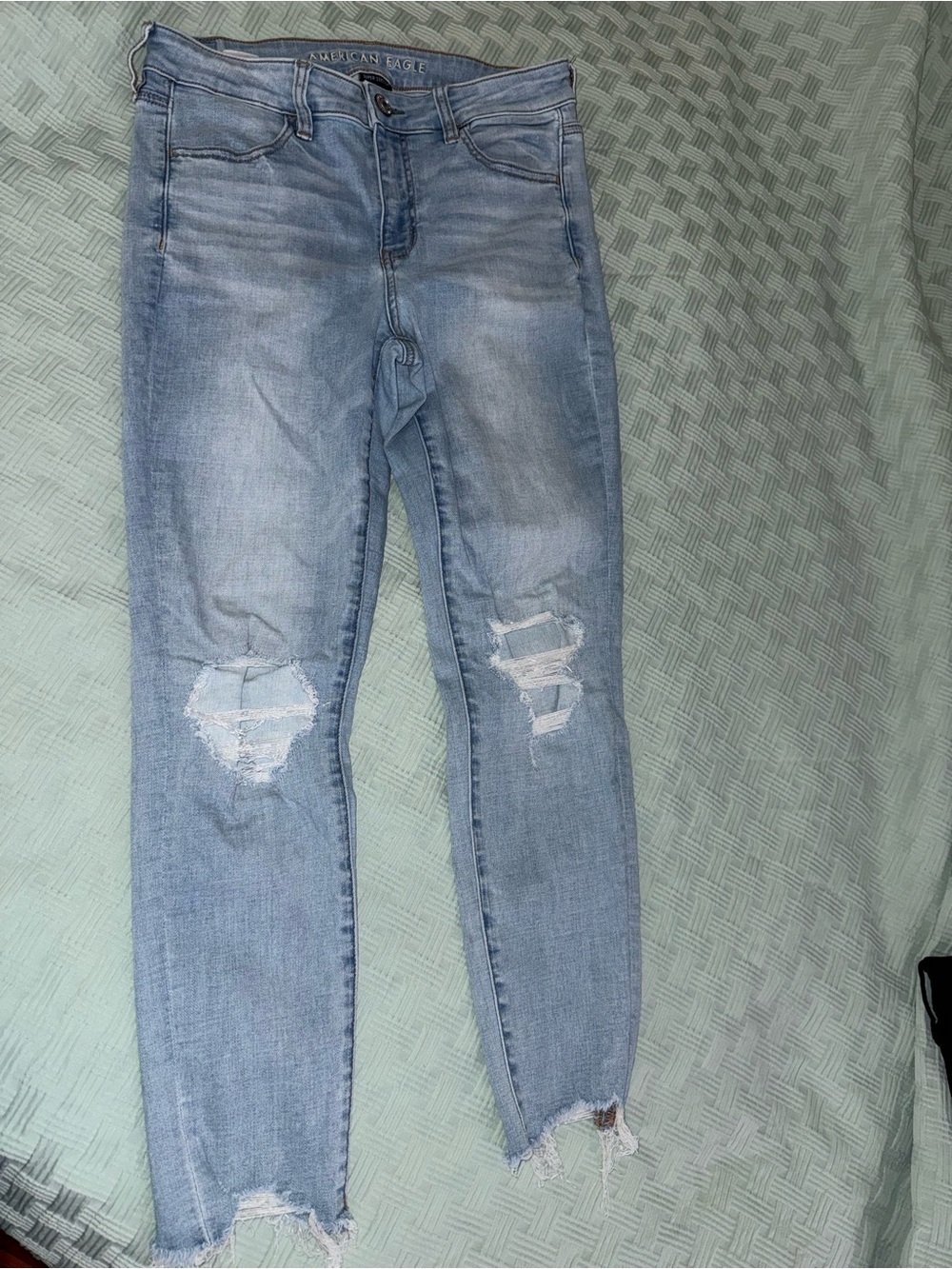 American Eagle Outfitters Light Wash Distressed Jeggings